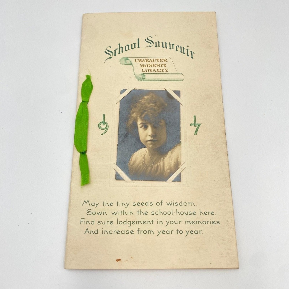 Antique 1917 School Souvenir Booklet Character‎ Honesty Loyalty Teacher Student